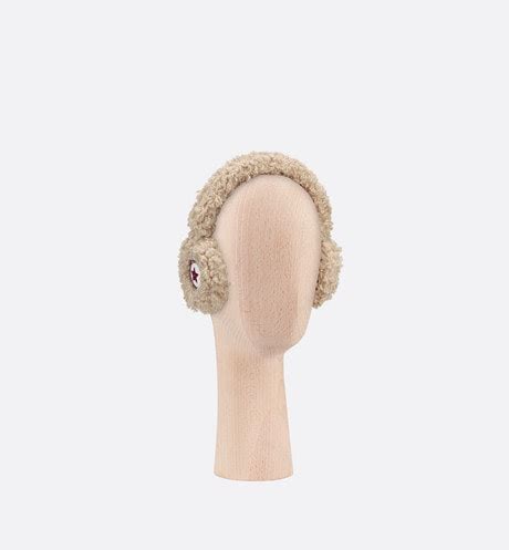 Dior Snow DiorAlps Earmuffs Beige Shearling